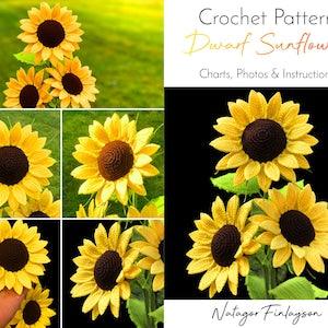 Sunflower Crochet Pattern - Mini Sunflower Crochet Pattern - Dwarf Sunflower - Crochet Sunflower Bouquet Pattern - Crochet Flower Pattern