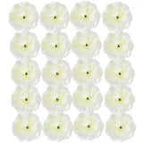 20 Pcs Carnation Flower Head Silk Wedding Decor Miniture Decoration Artificial
