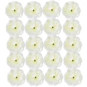 20 Pcs Miniture Decoration Carnation Flower Head Artificial Flowers Headband