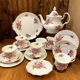 19 Piece Royal Albert Prairie Rose Tea Set with Large Teapot