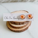 Sunflower Summer stud earrings, hypoallergenic posts, great gift for her, glass jewelry