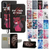 For Samsung A21S A31 A41 A51 A71 Painted Wallet Case PU Leather Flip Phone Cover