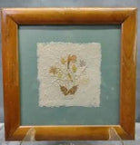 Vtg Pressed Wildflower Art. Signed And Dated. On Home Made Paper.