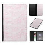 PASSPORT ITINERARY ORGANIZER|WHITE PEONIES FLOWER ROSE PATTERN