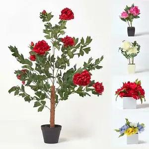 Peonies Artificial Flowers and Plants Pink and Cerise for Indoor Decoration