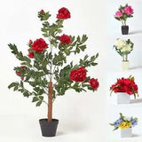 Peonies Artificial Flowers and Plants Pink and Cerise for Indoor Decoration