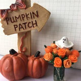 1:12 scale roses miniatures dolls house bouquet flowers decoration tiny table centrepiece halloween Fall orange roses vase ghost pumpkins