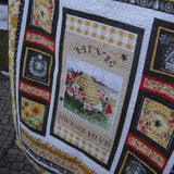 Bee Kind Double Size Quilt, Save The Bees Handmade Quilt, Farmhouse Quilt