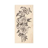 Peonies Beeswax Rubber Stamp Mounted Scenic Landscape Flowers Peony