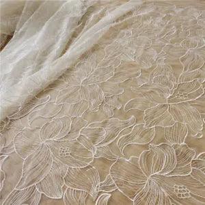 Lily Flower Evening Dancing Dress Costume Trim Embroidery Wedding Lace Fabric 1M