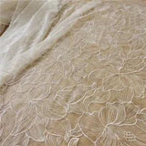 Lily Flower Evening Dancing Dress Costume Trim Embroidery Wedding Lace Fabric 1M
