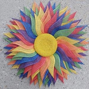 Sunflower Wreath Rainbow Wreath Summer Wreath Spring Wreath Fall Wreath Everyday Wreath Pride Wreath Front Door Wreath