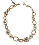 DOLCE & GABBANA Necklace Gold Brass Oversize Chain LILY Flowers RRP $2800