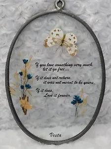 Dried & Pressed Flowers Butterfly wall hanging art deco