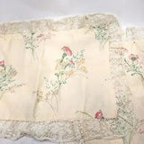 2 Pillow Shams Std VTG Crown Craft Carnation Floral Lace Ruffle New Old Stock