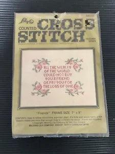 Lily Brand Counted CROSS STITCH KIT ???Friends??? 7???x 9??? #DS 123 NEW Roses Sampler