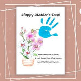 Mother's Day Handprint Craft Printable, Orchid DIY Template, Personalized Gift for Mom, Haiku Poem Keepsake with Child's Handprint Art