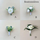 Grooms Boutonni????re ,lambs ear Rose boutonniere, Faux Rose Boutonniere, Groom Bestmen Boutonniere ,Groom wedding accessories