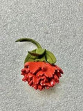 Handmade Leather Red Carnation Flower Brooch By Alberta Rose Canada