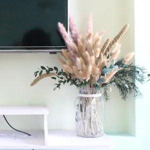 84PCS Natural Dried Flowers Tail Grass Reed Eucalyptus Bouquet Party Home Decor