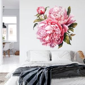 Removable decals, Nursery decals, nursery girl, floral decor, large scale decal, peony mural, peony wallpaper, peony bouquet, peony floral