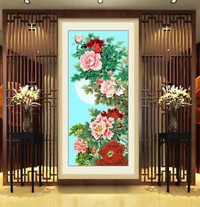 3D Moon Peony Flower 43837NA Wallpaper Wall Murals Removable Wallpaper Fay