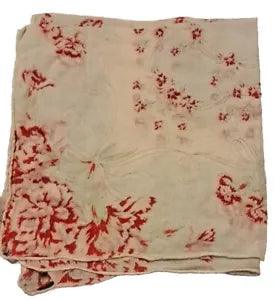 Handkerchief Vintage Carnation Flower Hankie 12"