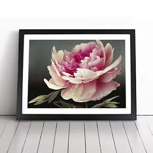 Uplifting Peony Flower Framed Wall Art Poster Print Home Decor Picture Large