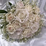 Latex real to look at rose and lilly bridal bouquet