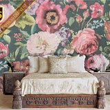 Flower Nursery Decor Wallpaper for Girls Room Floral Removable Wallpaper Peony Wall Decor Peony Wallpaper Mural Flowers Bouquet Art KM580