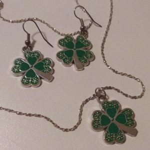 Lucky Clover Sterling Silver Jewelry Set