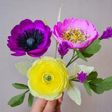 Handmade bouquet gift, Bright paper flowers bouquet, Housewarming paper flower gift, Crepe paper flowers, Anniversary gift, Mixed flowers