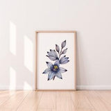 Blue Sun Orchid Watercolour Prints Australian Botanical Floral Wall Art A5 A4 A3 A2