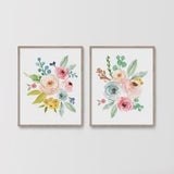 Watercolor Peony Paintings, Floral Bouquet, Bedroom Wall Decor, Blush Pink Flower, Baby Girl Nursery Wall Art, Home Decor Gift, Printable