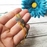 Sunflower Bracelet, Water Resistant Bracelet, Flower Bracelet,  Minimalist Bracelet, Macrame Jewelry, Wish, String, Nylon, Sunflower