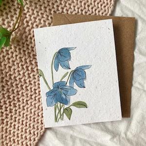 Plantable Seed Paper// Blank Card// Any Occasion// Mothers Day Card// Flower Card// Eco gift