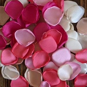 Fuchsia coral pink mix of rose petals bulk for wedding and bridal shower decor-baby girl shower decoration-floral confetti-aisle runner toss