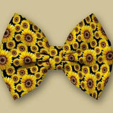 Sunflowers Flowers Bow tie for Dogs. Attaches with Hook and Loop.