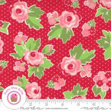 Moda LOVE, LILY 24110 12 Red Floral April ROSENTHAL Quilt Fabric Shabby Retro