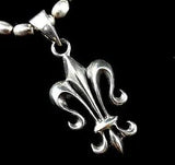 Handcrafted Solid 925 Sterling Silver 3D Fleur De Lis Flower of the Lily Pendant