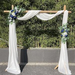 Wedding Arch Flowers, 2Pcs Set Royal Blue Peony Floral Swags, Artificial Eucalyptus Leaves Flower For Sheer Drapes, Chair, Arbor, Wedding