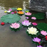 5PCS Set Artificial Fake Floating Water Lily Flower Pond Plant Garden Pool Decor