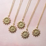 Gold Sunflower Necklace, Handmade Flower Pendant with Gold Chain, Handmade Jewelry, Spring Jewelry, Spring Accessories, Mother's Day Gifts