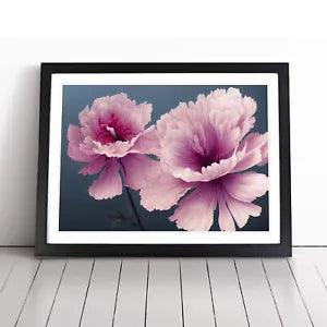 Tranquil Carnation Flowers Framed Wall Art Poster Print Home Decor Picture Large