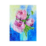 peony painting flowers original art impasto oil painting floral artwork bouquet peonies vase small canvas still life wall art by Irina Jouk