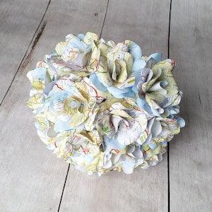 12 x Map Paper Flowers | Paper Roses | Bouquet | Bridal Bouquet | Travel Wedding | Map Bouquet