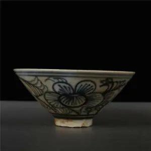 Chinese Blue and White Porcelain Qing Peony Flower Design Bowl 4.72 inch
