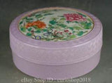 5.6 " Qianlong Marked China Famile Rose Porcelain Dynasty Peony Flower Lids Box