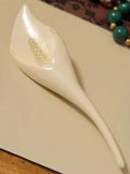 Charming Vintage 4" CELLULOID Calla Lily BROOCH ~ Fantastic Piece!!
