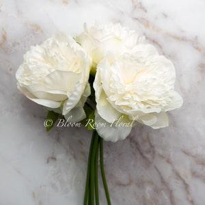 5 Stems Peony Realistic Silk Bouquet, Faux Artificial Flower, DIY Floral Wedding Decor, Party, Home Decoration,  Gifts - Multi-color, floral